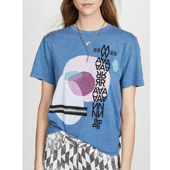 Isabel Marant Etoile Tops - Isabel Marant Etoile Pewela Tee Shirt Top - M - Blue